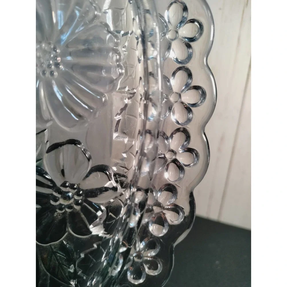 Riccardo Serving tray vintage lead crystal w/ pastel accent lattice pattern